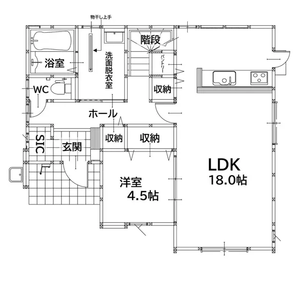 直方市知古 新築戸建 間取り図