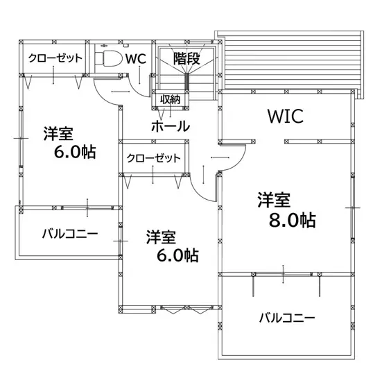 直方市知古 新築戸建 間取り図