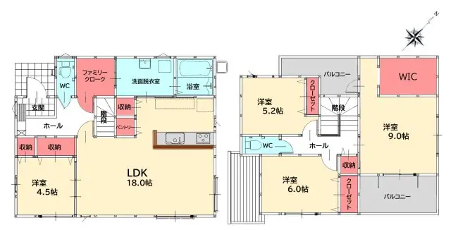 中間市深坂2丁目 新築戸建 間取り図