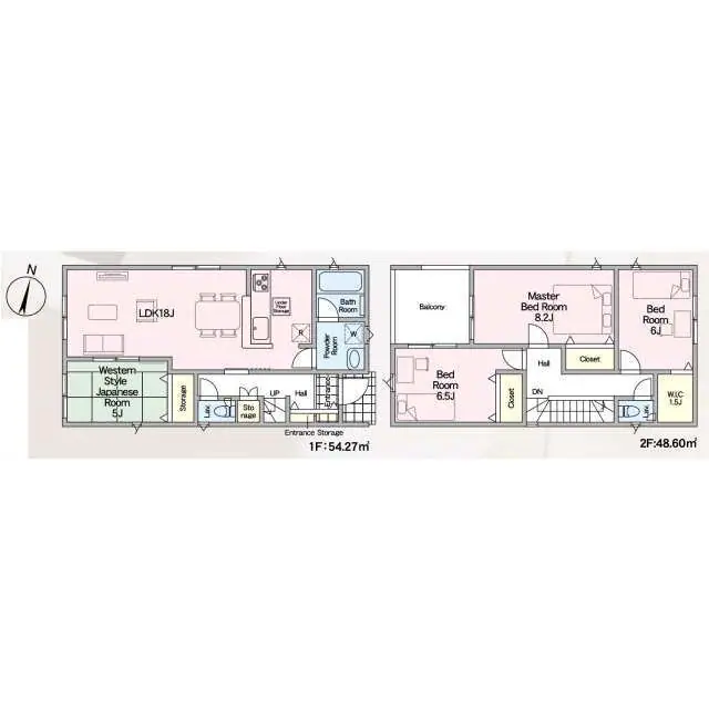久留米市藤光町字枦ケ浦 新築戸建（全3棟） 間取り図